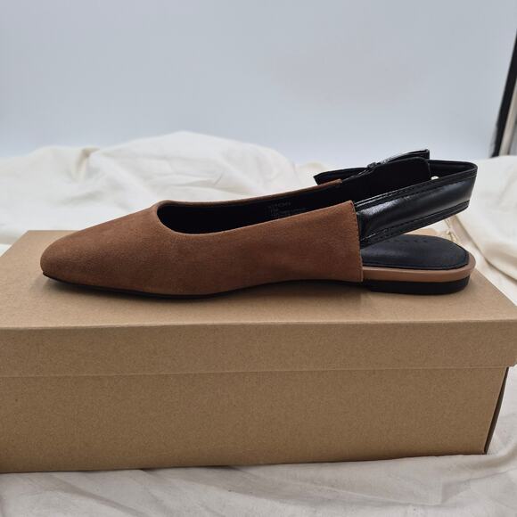 NEW Sanctuary Kitchy Slingback Flats Leather Saddle Tan Square toe Womens size 7 - Picture 2 of 11